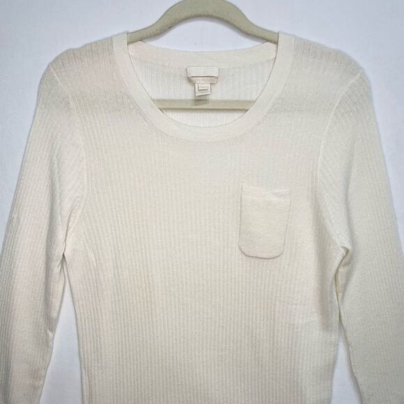 J. Crew Italian Cashmere Ribbed Long Sleeve - Picture 2 of 4